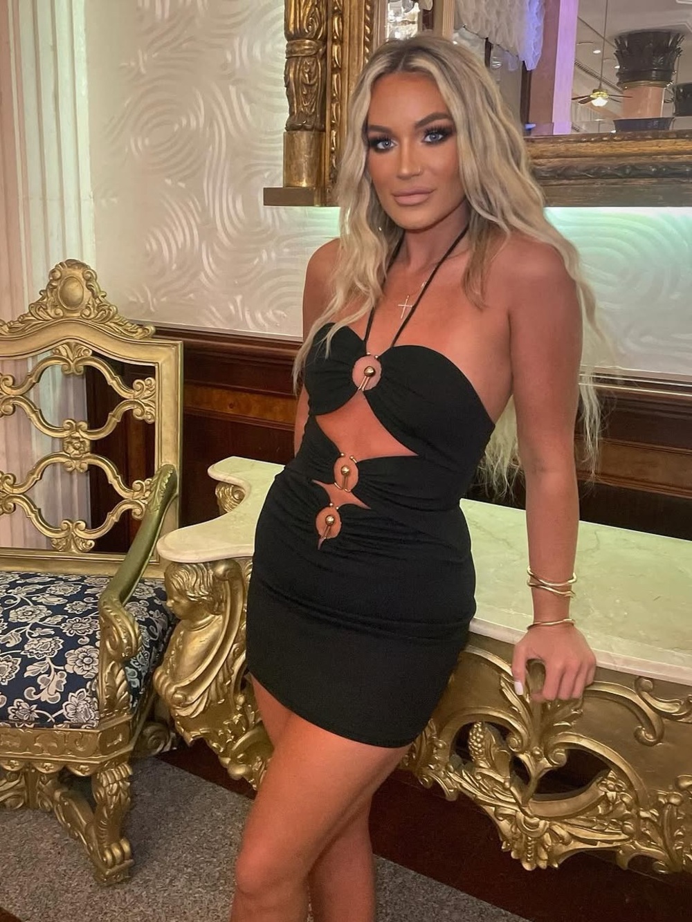 Elliot black Strappy Mini Dress